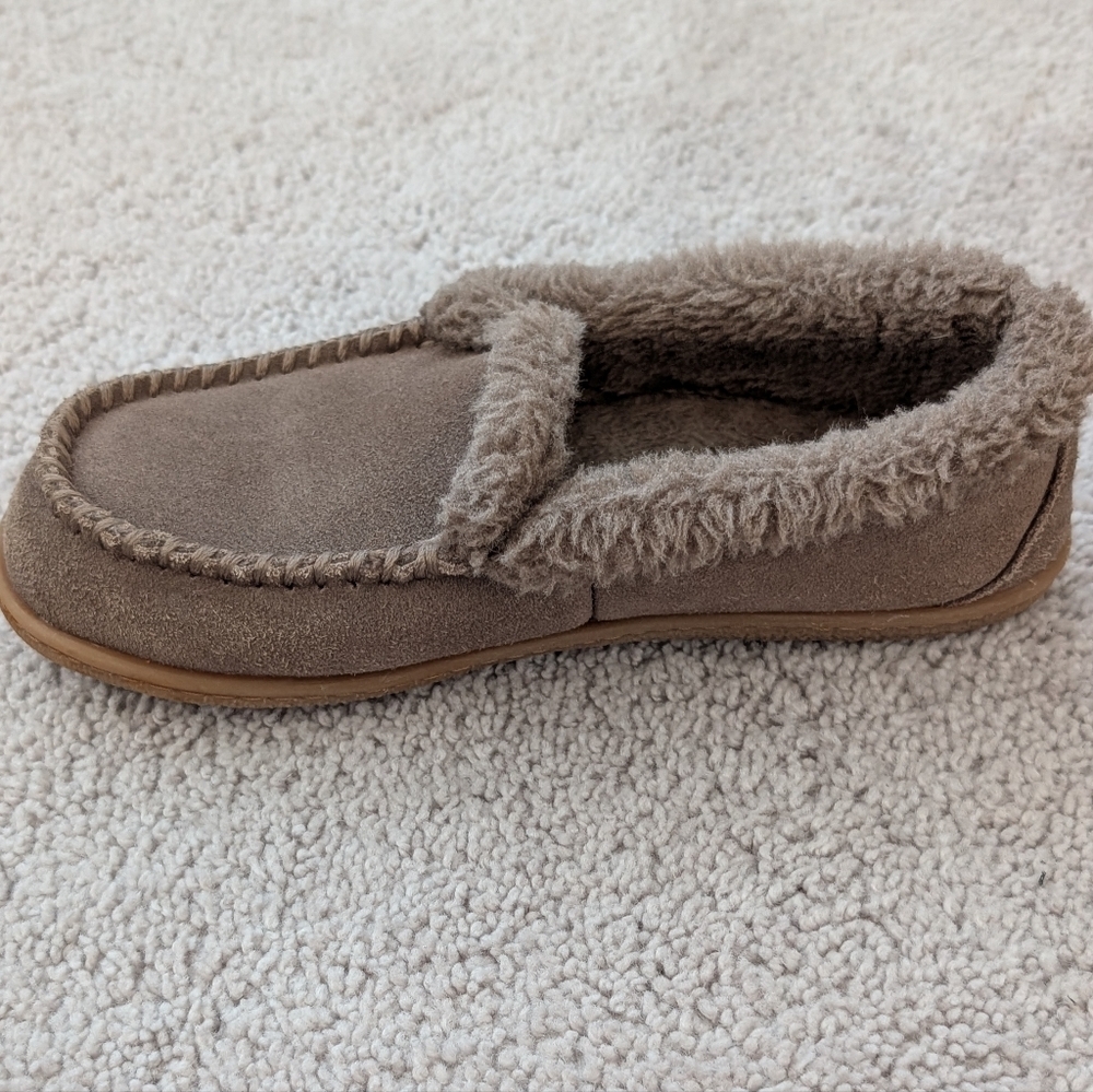 Minnetonka Women's Size 6M Shoes Brown Suede Faux Fur Lined Slippers Loafers - Picture 9 of 12